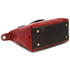 Floto Gattane Red and brown leather bag with gold studs on a white background